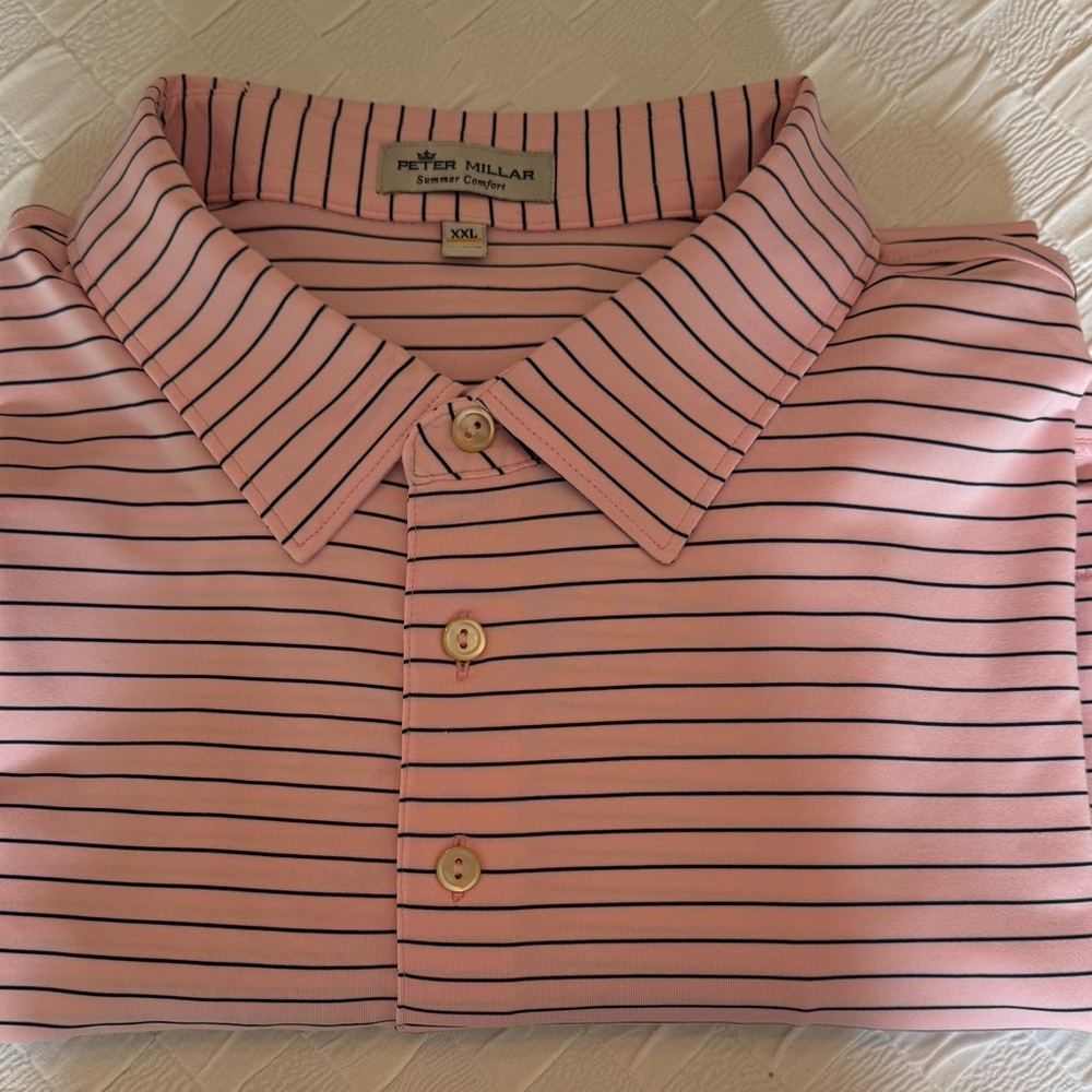 Peter Millar Summer Comfort Pink and Black Polo